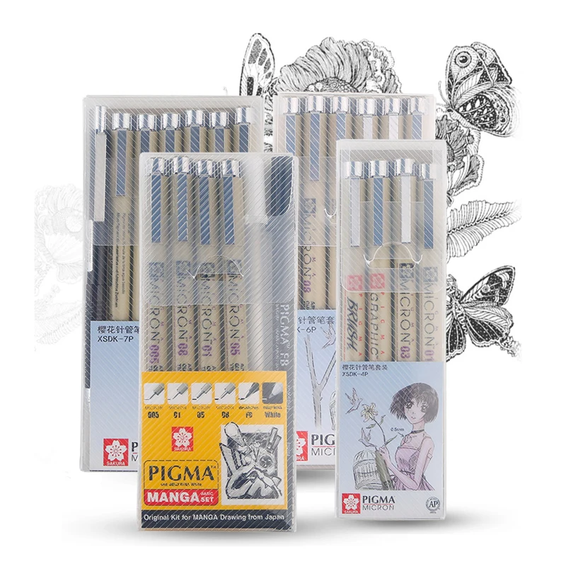 Sakura Pigma Micron ручка для рисования с иглой водонепроницаемой кисточкой эскизов