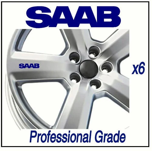 

For SAAB WHEEL DECALS - TURBO 900 9-3 9-4 9-5 - x6 !!!