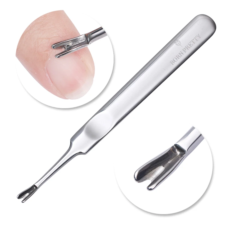 

BORN PRETTY Silver Nail Dead Skin Remover Tool Nipper Pusher Trimmer Stainless Steel Cuticle Fork Spoon Manicure Nail Art Tool
