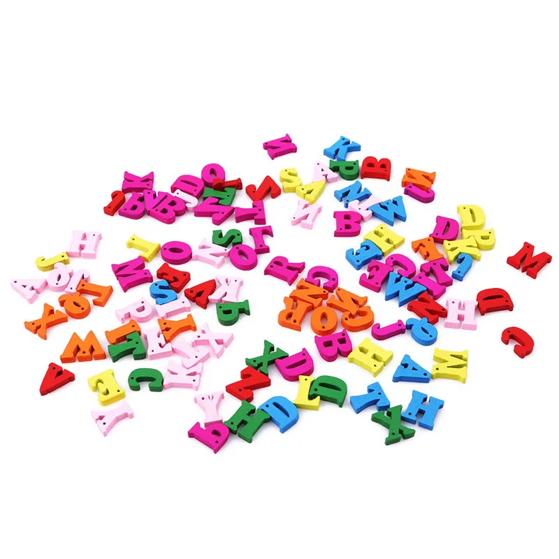 100 шт/Партия Детские DIY Деревянные алфавитные ремесла Обучающие буквы для игры в слова Красочные ремесло головоломки игрушки для детей