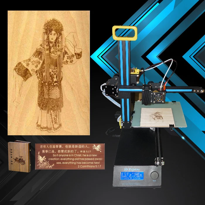 New Vesion Portable Mini Laser DIY Impresora 3D Printer Kit with Engraving Function