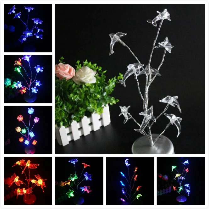 

23 design bonsai flash Transparent tree lights Nightlight decorations Butterfly night Light Landscape Gradient color room decor
