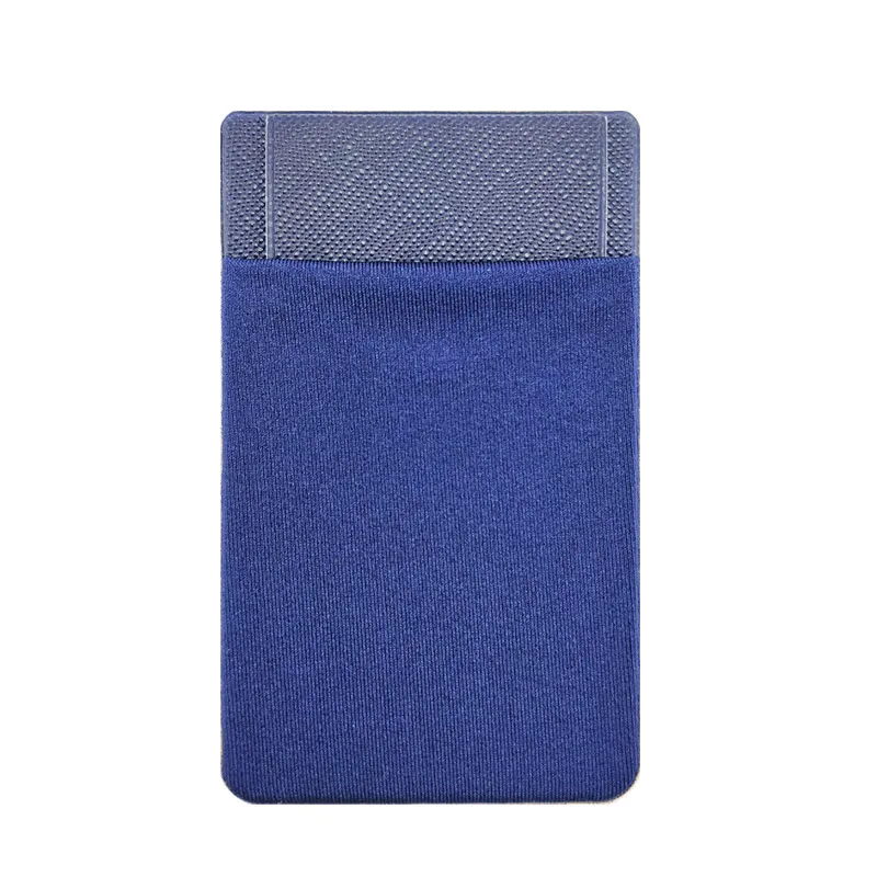 1Pcs Lycra Elastic Mobile Phone Wallet Credit ID Card Holder Sticker Case With Adhesive Sticker For iPhone Xiaomi Case Pocket - Цвет: Blue