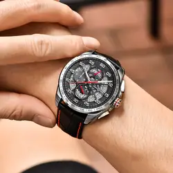 PAGANI Дизайн военно Для мужчин s часы лучший бренд роскошные часы спортивный хронограф кожаный Водонепроницаемый кварцевые часы Для мужчин