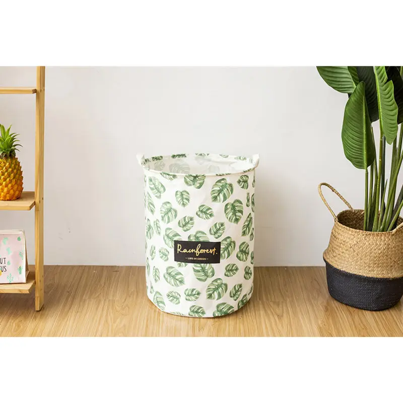 40*50 سنتيمتر يترك المطبوعة القذرة الغسيل سلة 2018 طوي تخزين سلة للعب النسيج سلة الغسيل تخزين و منظمة