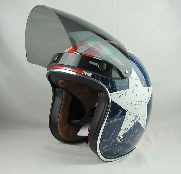VCOROS откидной щит для лица для винтажного moto rcycle шлем подходит для всех 3 оснастки Ретро Винтажные мото шлемы 4 цвета свободный размер