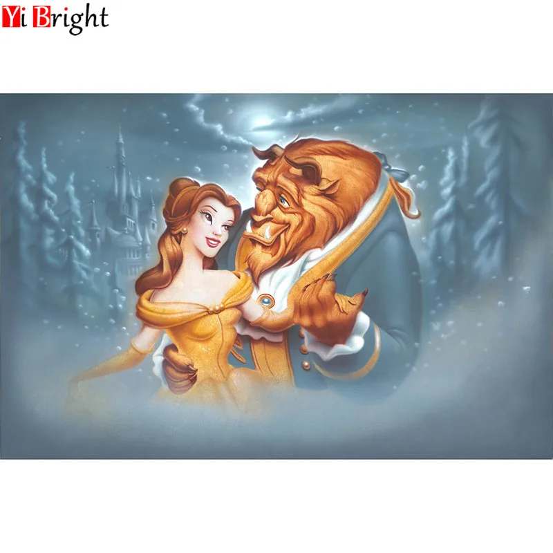 

5D Diy Diamond Painting Diamond Embroidery Sale cartoon Beast beauty Full Square/Round Diamond Mosaic Picture Of Rhinestone XY1