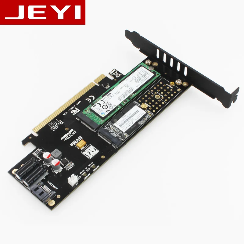 JEYI KNIGHT power-Fail защита PCIE3.0 NVME адаптер x16 Full speed M.2 добавить на карту теплоотвод пластина-вентилятор охлаждения SSD U.2