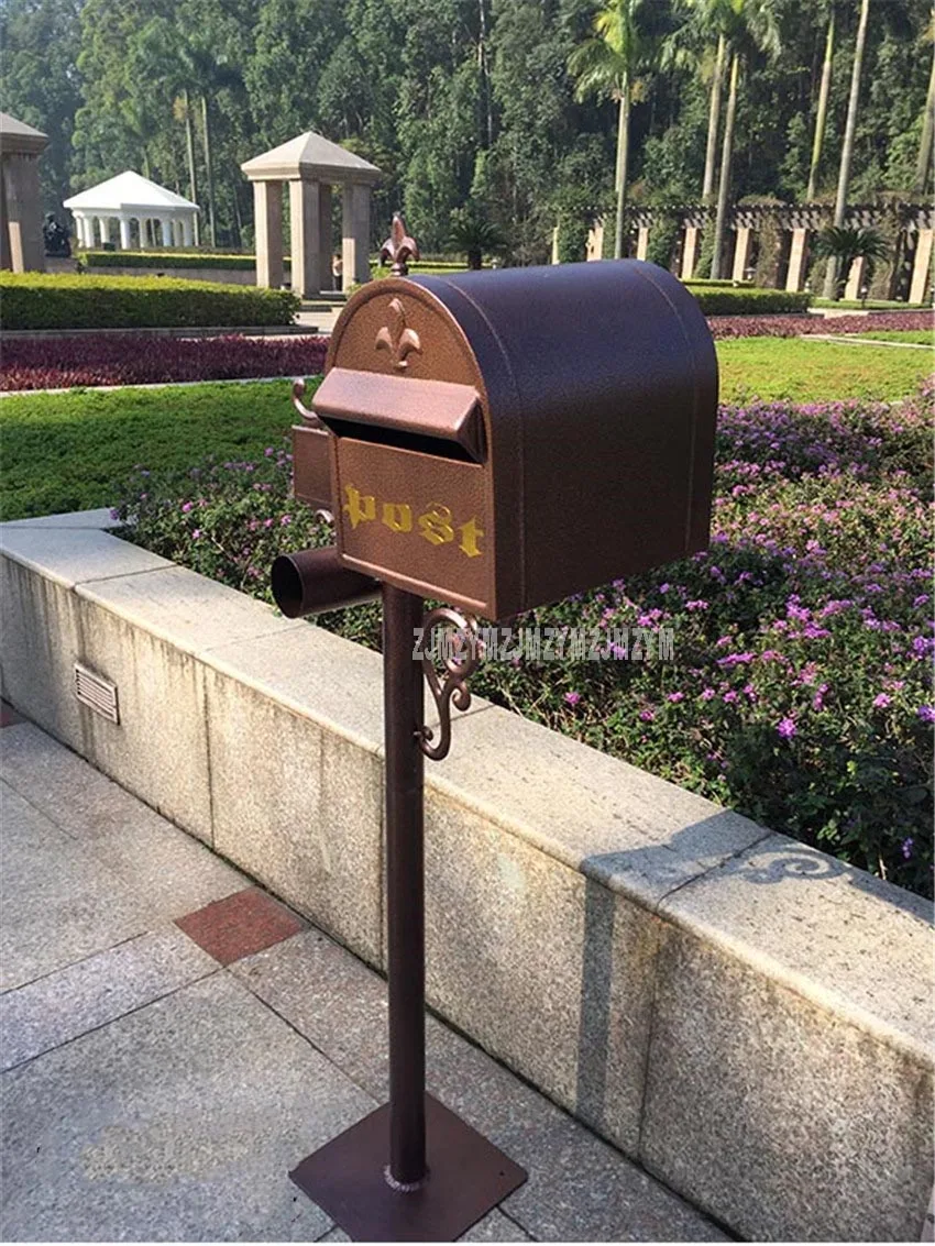 Винтажный защитный напольный почтовый ящик, металлический алюминиевый антикоррозийный наружный садовый парк, Подарочная почтовая коробка, почтовая коробка 11022
