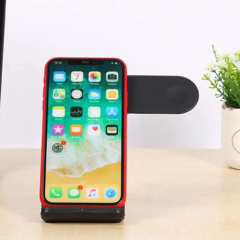 2 в 1 беспроводная зарядная док-станция держателя для iPhone Apple Watch