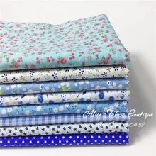 8 шт./лот) синий хлопок diy лоскутное Цветочные Вышивание ткань для сумки шторы ткани 40*50 см(15," x 19,7"