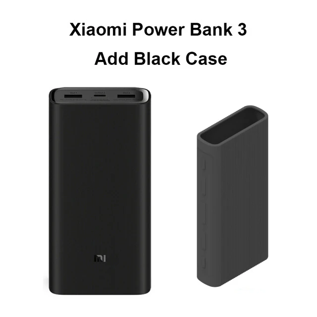 Add Black Case Xiao mi power Bank 3 20000 мАч mi power bank USB-C 45 Вт портативное зарядное устройство Dual USB power bank для ноутбука смартфона - Цвет: Add Black Case