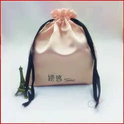 Шелковые мешки атласный мешок для украшений упаковке сумки Логотип Drawstring сумки оптом