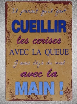 

1 pc Kitchen quotes cooking french France Tin Plate Sign wall plaques cave Decoration Dropshipping metal Poster
