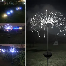 Высокое качество 90 СВЕТОДИОДНЫЙ садовые, на солнечной энергии свет Рождественские огни Открытый фейерверк светодиодный Газон лампа Горячая Новая батарея мощность