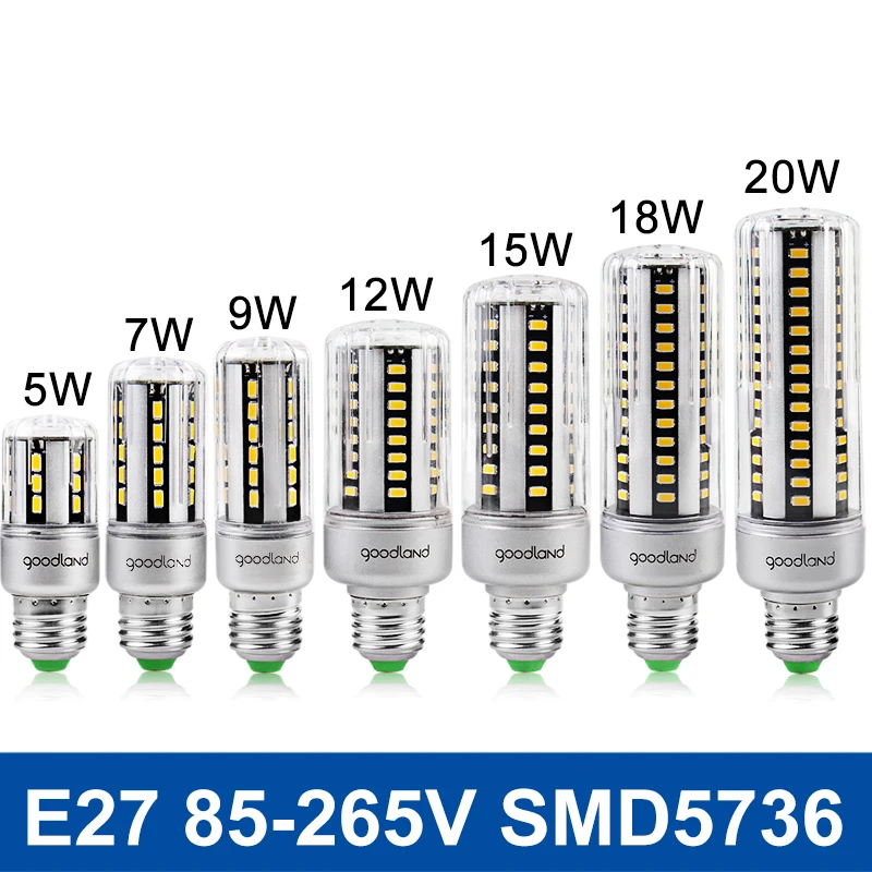 

LED Lamp E27 SMD 5736 LED Corn Bulb 5W 7W 9W 12W 15W 18W 20W LED Light AC 85-265V Lampada Led
