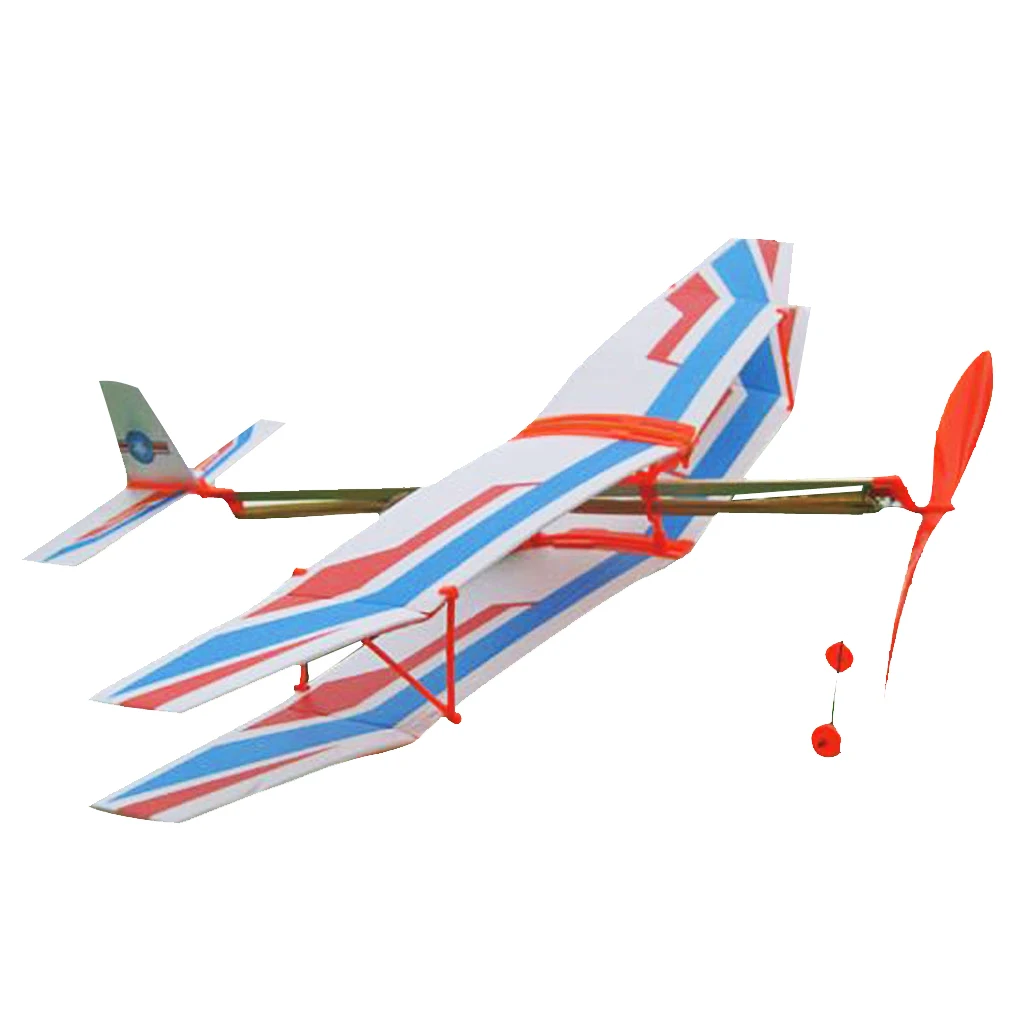 Assembly Airplane Aircraft Launched Powered By Rubber Band for Flying Performance Children Outdoor Funny Toy Children's Gift