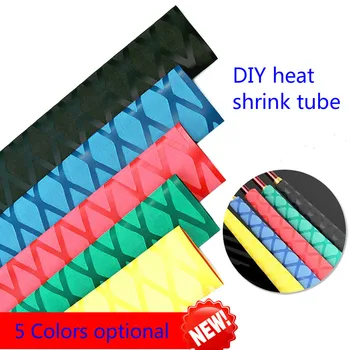 

1 meter 5 color fishing rod racket anti-skid lightning protection handle jacket insulation pattern 15mm heat shrinkable tube DIY