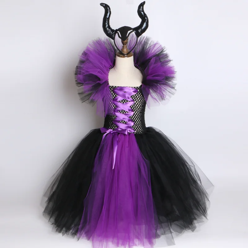 Explosion Maleficent костюм злой королевы для девочек Маскарадные костюмы ведьмы нарядное