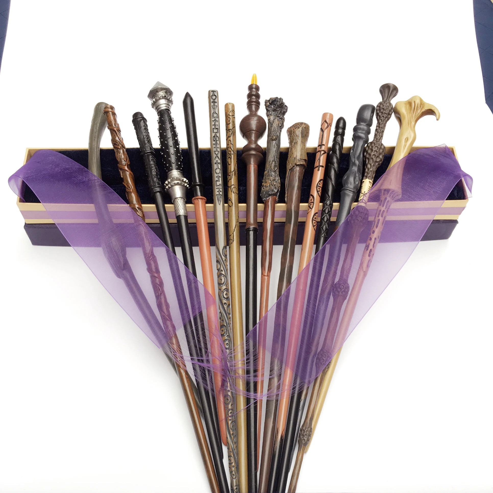 Najtaniej Nowy przyjeżdża metalu Iron Core Narcissa różdżka Harry Potter magia magiczna różdżka eleganckie wstążki Gift Box pakowania