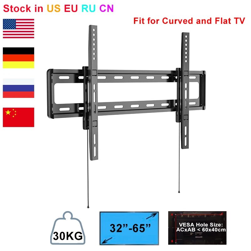 Универсальный изогнутый и плоский настенный кронштейн для телевизора ЖК-мониторы OLED Arm подходит для 3"-65" Максимальная поддержка 40 кг вес