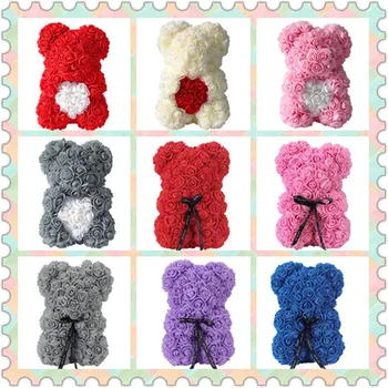 

Wholesale Cheap 25\40cmcm Red Bear Rose Teddy Bear Rose Flower Artificial Decoration Christmas Gifts For Women Valentines Gift