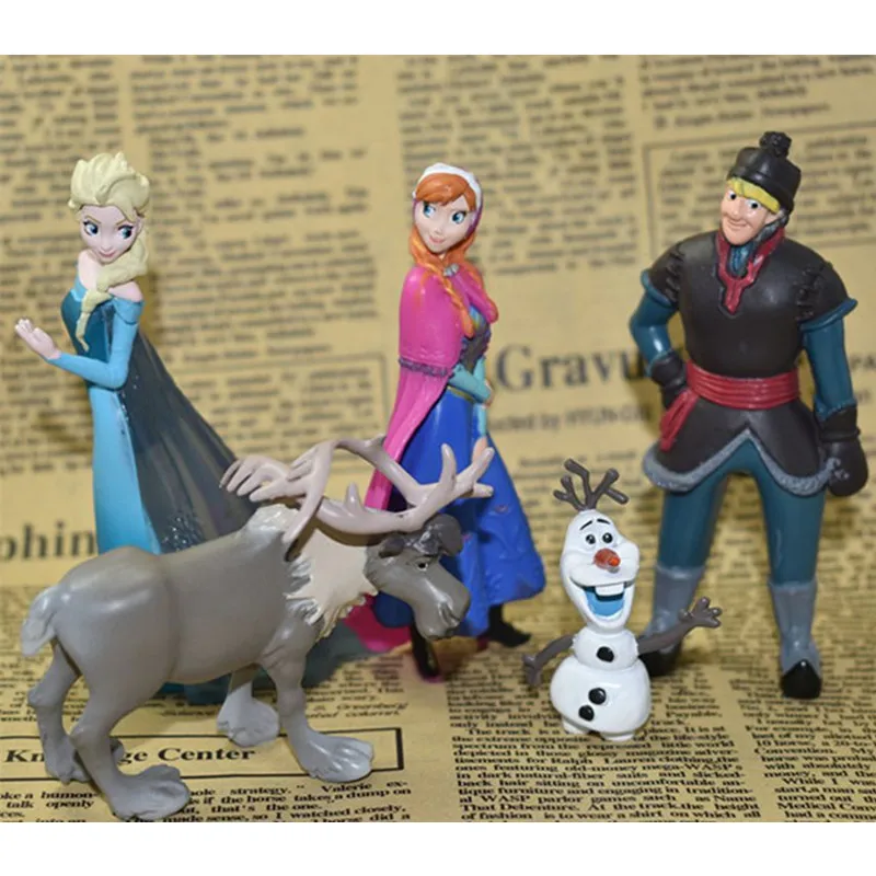 Экшн фигурки Disney Холодное сердце 5 шт. 10 см принцесса Анна Эльза Кристоф Свен Олаф