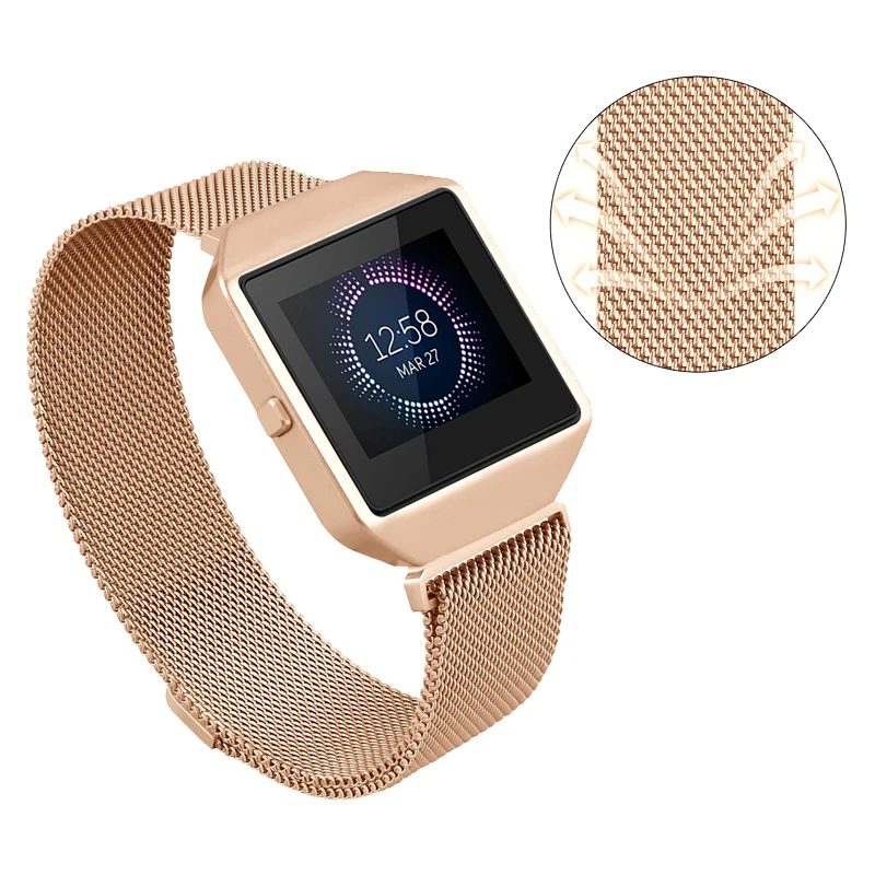 

Milanese Loop Watch Strap For Fitbit Blaze band Stainless Steel Bracelet Metal Frame Wristband replacement belt