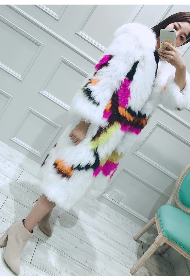 gennuine real knitted fox fur coat with hoody  (4)