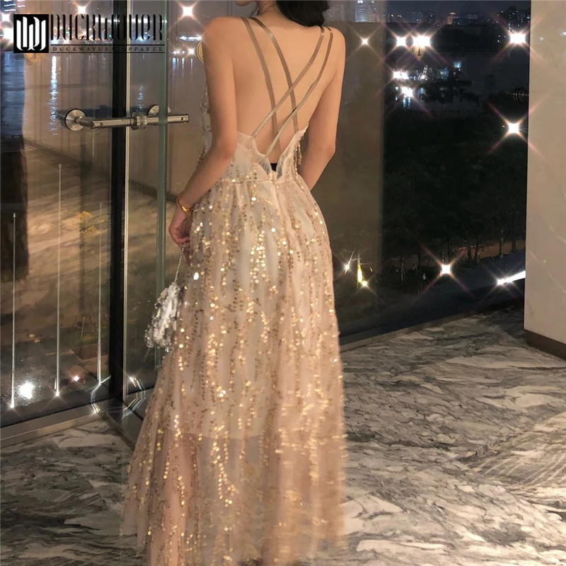 Duckwaver 2019 вечернее платье с v образным вырезом vestido de festa официальное роскошное