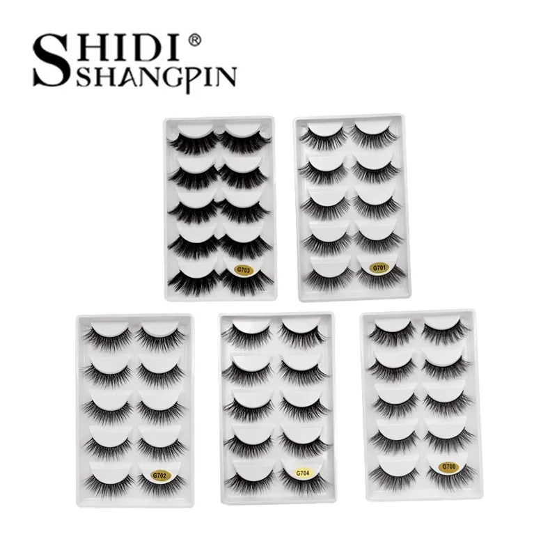 

100% 3d mink lashes 5pairs handmade mink eyelashes false eyelashes natural long eye lashes for makeup cilio maquiagem faux cils