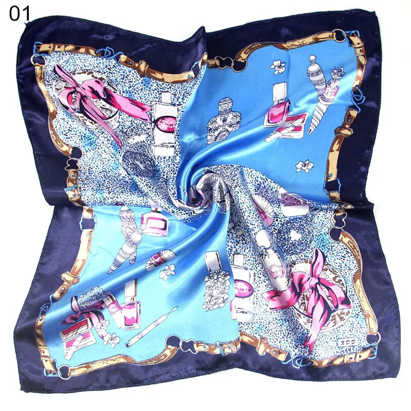 50*50 элегантный весенний шелковый шарф с принтом женские Дамские шарфы Профессиональные маленькие квадраты роскошный дизайн четыре сезона атласный шарф