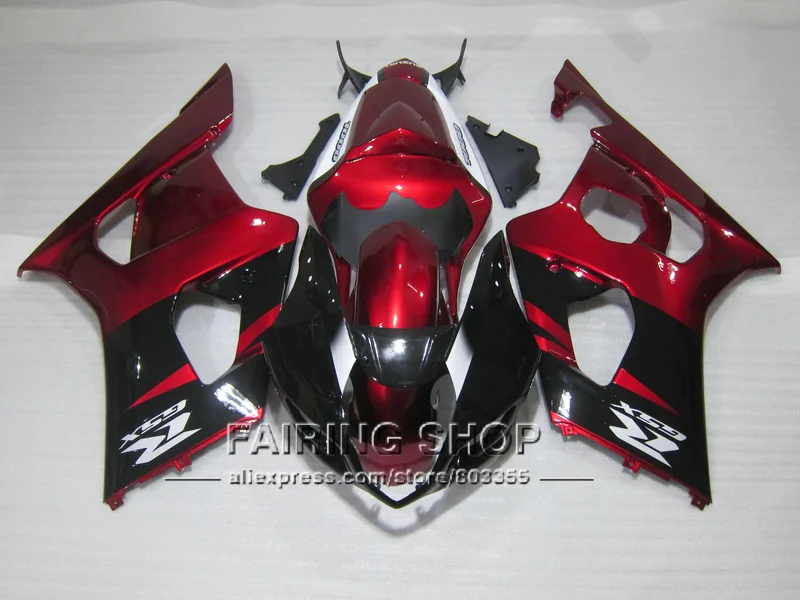 

Lowest price injection mold fairing kit for Suzuki GSXR1000 03 04 K3 K4 wine red black fairings set GSXR 1000 2003 2004 WT44