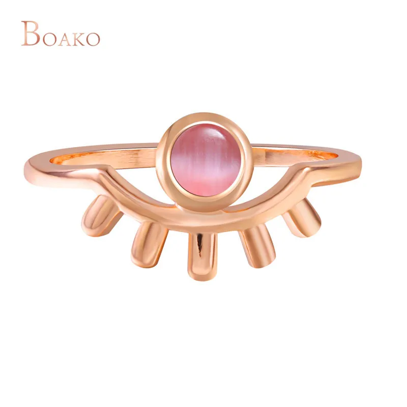 

Angel Cat Eye Ring for Women Girls Jewelry Rose Gold Color Bague Opal Wedding Engagement Statement Ring bijoux anel anelli Z4