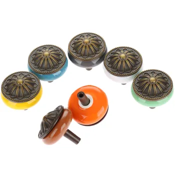 

7Pcs Ceramics Door Drawer Knobs and Handles Antique Cabinet Cupboard Kitchen Pull Handle Furniture Hardware Handles Decoration