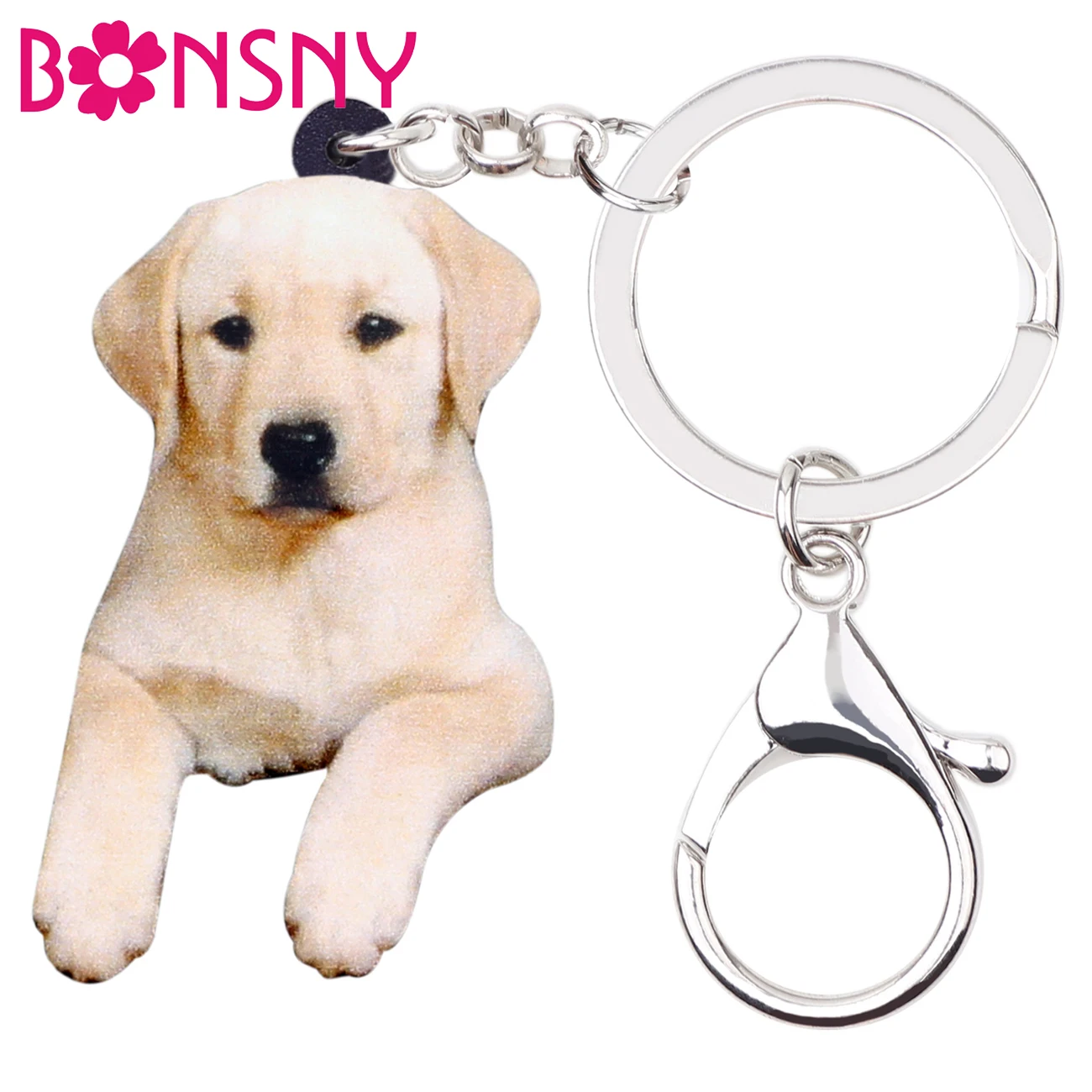 Брелоки цепочки для ключей Bonsny из акрила с героями мультфильмов Лабрадора собаки
