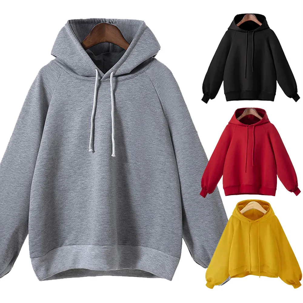 

Women Autumn Stylish Polyester Lantern Sleeve Women's Long Sleeve Loose Thin Hooded Drop Shipping