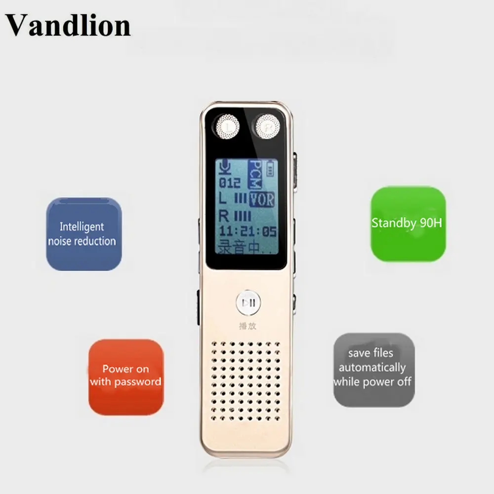 Vandlion V19 Профессиональный портативный мини цифровой Аудио Диктофон 8 ГБ диктофон