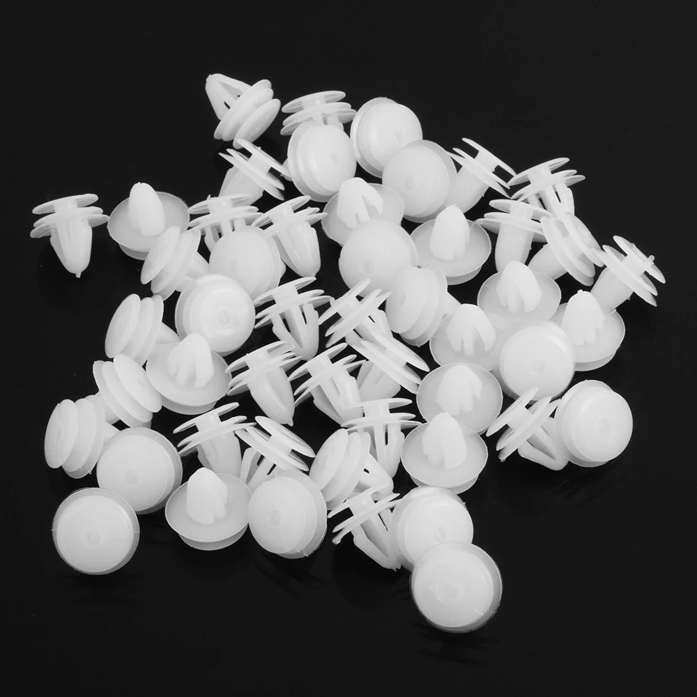 

100pcs/50pcs White Auto Bumper Fastener Rivet Retainer Push Engine Cover Fender Car Door Trim Panel Plastic Clip Fasteners