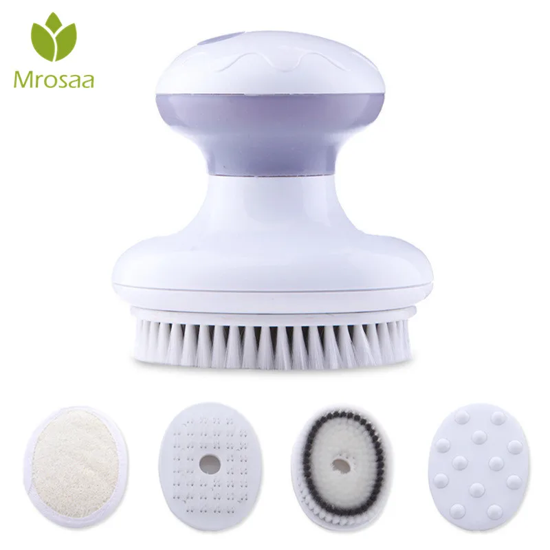 

NEW!! 4 IN 1 Electric Bath Brush Vibration Face Body Cleaning Massager Tools Waterproof SPA Cleansing Massage Shower Brush