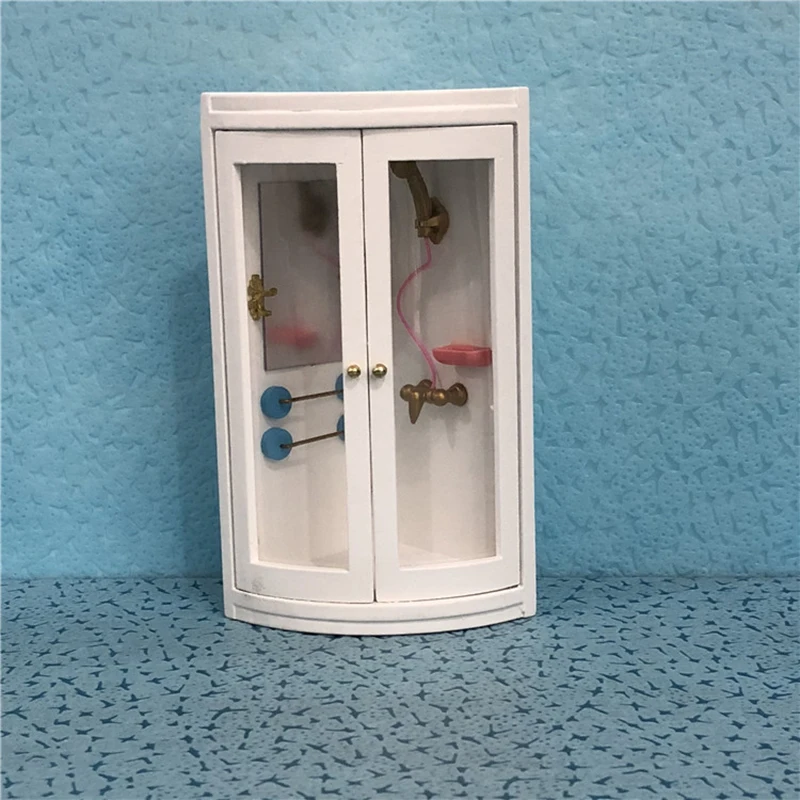 

1PCS Miniatural Bathroom Furniture Dollhouse Miniature 1:12 Furniture Shower Room for Blyth Doll house Decoration Accessories