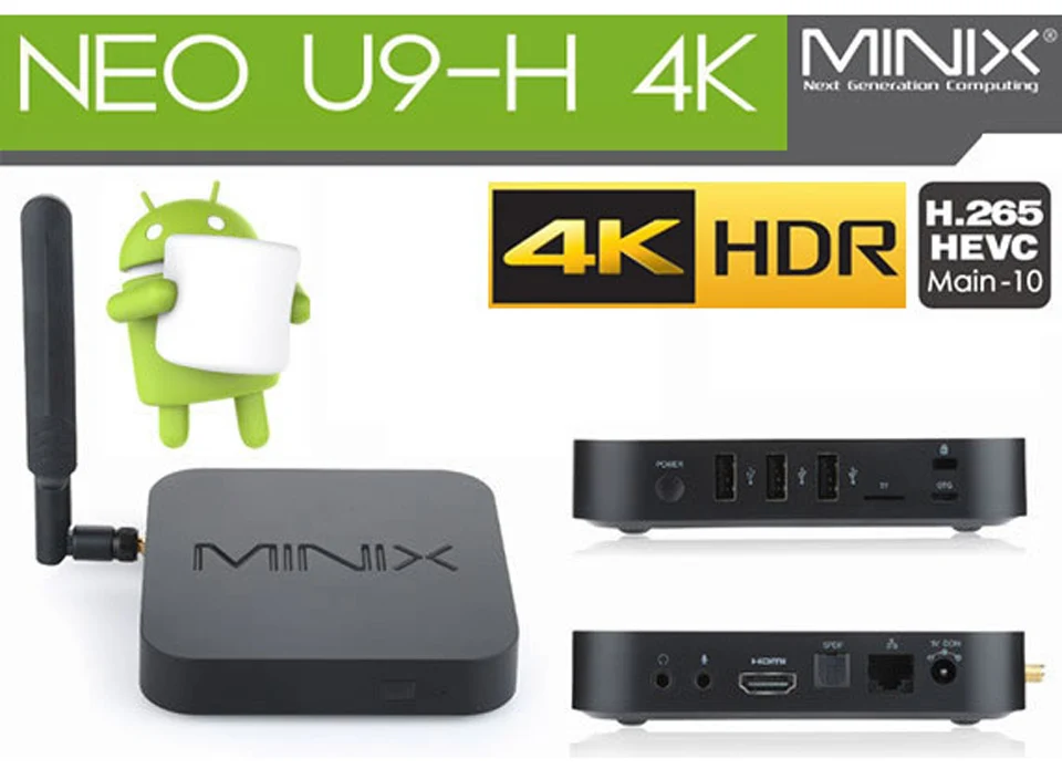 ТВ-приставка MINIX NEO U9-H+ NEO A3 Android 7,1 с голосовым входом, воздушной мышью, опционально, Восьмиядерный процессор Amlogic S912-H, 4K HDR, wifi, смарт-ТВ приставка