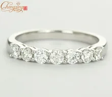 Solid 14K Gold Natural 0.77ct Pave Set Diamond Engagement Ring Wedding Band