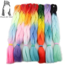 Desire for hair 1 piece brown heat resistant synthetic braiding hair extensions jumbo braids for box braids hair making