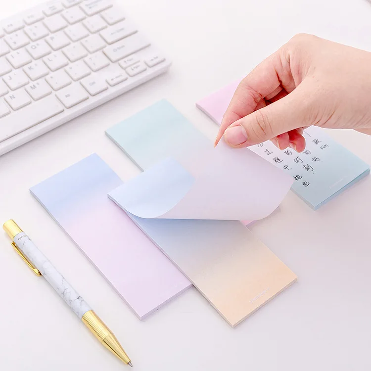 

24 PCs Long Quietly Elegant Fade N Times Posted Student Creative Memo Notes Note Pad Kawaii Stationery Wholesale