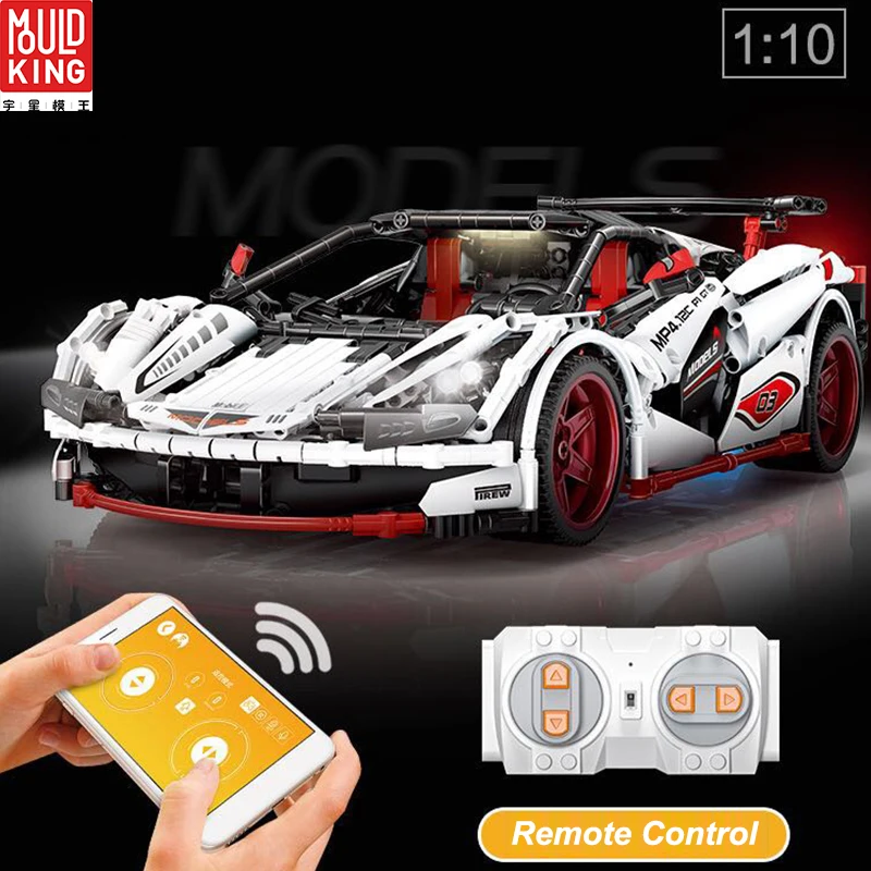 

MOULD KING RC Car 1:10 Racing Car Drift Remote Control With Power Building Blocks Legoing Technic Car Toys Children Gift Bricks