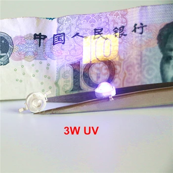 

1Pcs 10Pcs 100Pcs 3.2-3.8V 850ma 3W UV Purple LED Chip 395-400nm Real Ultra Violet Diodes 3W High Power UV COB LED SMD Beads