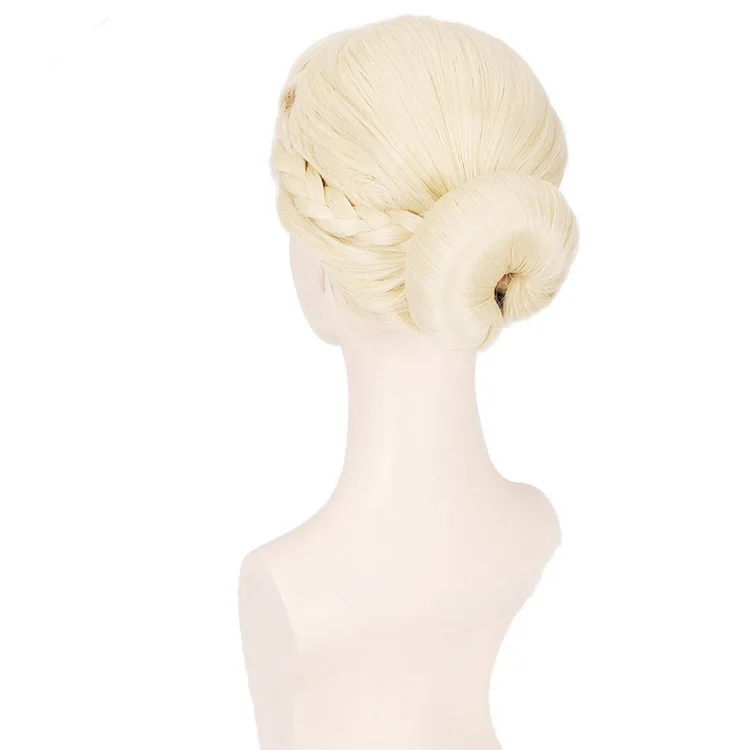 Yiyaobess короткий блонд коричневый Эльза Анна косплей парик челка с вокруг головы хлыст термостойкие синтетические волосы парики для женщин - Цвет: Блондинка