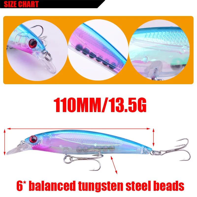 Proleurre 1 قطع العائمة طعوم صيد سمك البلمة 110 ملليمتر 13.5 جرام الصيد المتذبذب Pesca الاصطناعي عالية الجودة Crankbait نموذج معالجة Proleurre 1 قطع العائمة طعوم صيد سمك البلمة 110 ملليمتر 13.5 جرام الصيد المتذبذب Pesca الاصطناعي عالية الجودة Crankbait نموذج معالجة