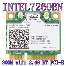 Intel wireless-n 7260 7260hmw Bn Half Mini Pci-e Bluetooth Bt беспроводная Wifi карта 802,11 B G N 2,4 GHz